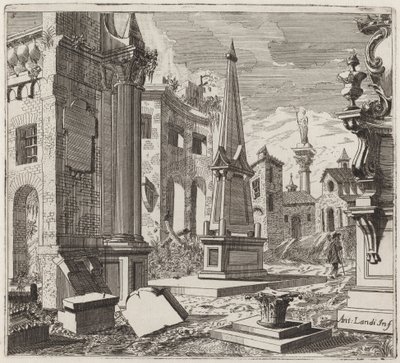 廃墟のある幻想的な街並み 作： Giuseppe Antonio Landi