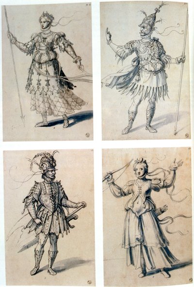 古典神々の衣装デザイン、16世紀 作： Giuseppe Arcimboldi
