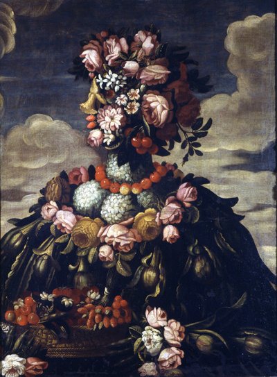 ジュゼッペ・アルチンボルド（1527 - 1593）。春ですね。ミラノ、カステッロ・スフォルツェスコ 作： Giuseppe Arcimboldo
