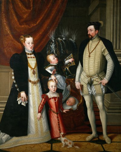 オーストリア1527-1576の神聖ローマ皇帝マクシミリアン2世と彼の妻インファンタマリアスペイン 作： Giuseppe Arcimboldo