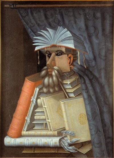 司書の肖像、1566年頃（キャンバスに油彩）。 作： Giuseppe Arcimboldo