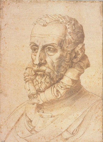 文字の自画像男、1587。 作： Giuseppe Arcimboldo