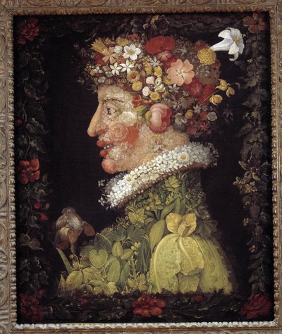 春。季節をめぐる寓話。ジュゼッペ・アルチンボルド(1527-1593)による絵画。ルーヴル美術館 作： Giuseppe Arcimboldo