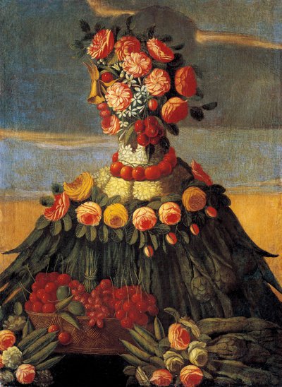 ジュゼッペ・アルチンボルド（Arcimboldi）の工房の春の絵 作： Giuseppe Arcimboldo