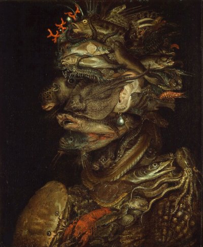 水の比喩、1566 年頃。 作： Giuseppe Arcimboldo Circle of .