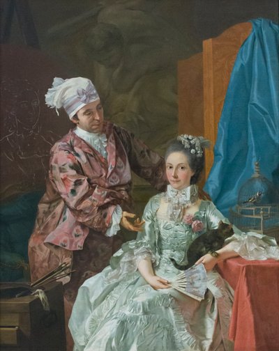 妻と自画像 1757年頃 油彩・カンヴァス 作： Giuseppe Baldrighi