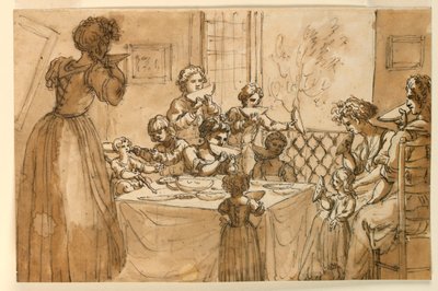 メロンを食べる家族 作： Giuseppe Barberi