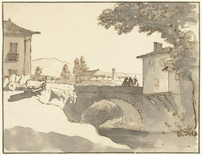 ポルトガルのアルコバサの村の眺め 作： Giuseppe Bernardino Bison (possibly)