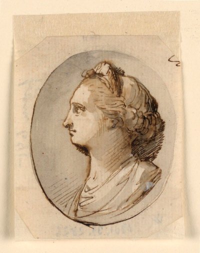 古典的な女性の胸像の肖像画 作： Giuseppe Bernardino Bison
