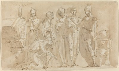 ローマの女性の前のコリオラヌス 作： Giuseppe Bernardino Bison