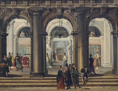 ジュゼッペ・ベルナルディーノ・ビソン（1762-1844）作、ヴェネツィアのマルチャーナ図書館の入り口（イタリア 作： Giuseppe Bernardino Bison