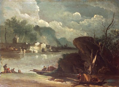 ジュゼッペ・ベルナルディーノ・ビソン（1762-1844）の「幻想的な風景」。 作： Giuseppe Bernardino Bison