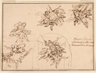 壁画のスケッチ: 芸術と科学 作： Giuseppe Bernardino Bison