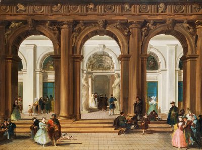 ヴェネツィアのマルチャーナ図書館への入り口、 作： Giuseppe Bernardino Bison