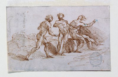 裸の男3人 作： Giuseppe Bernardino Bison