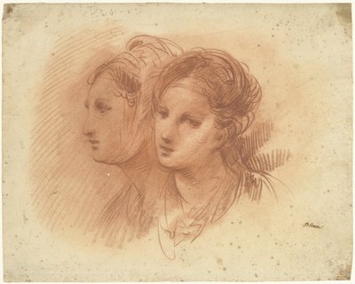 2 つの女性の頭 作： Giuseppe Bernardino Bison