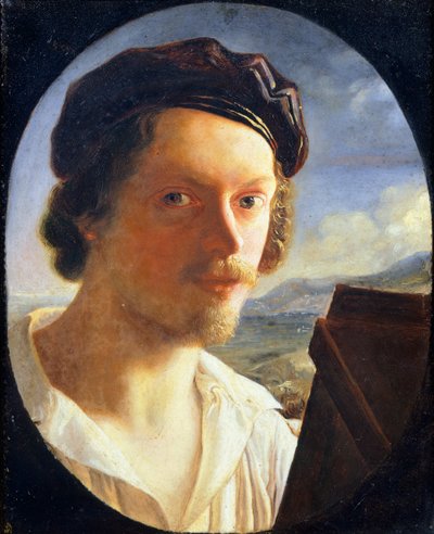 ジュゼッペ・ベズーリ（1784-1855）の自画像 作： Giuseppe Bezzuoli