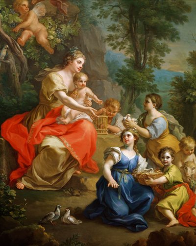 ジュゼッペ・ボニート（1707-1789）作「無垢のアレゴリー」、詳細 作： Giuseppe Bonito