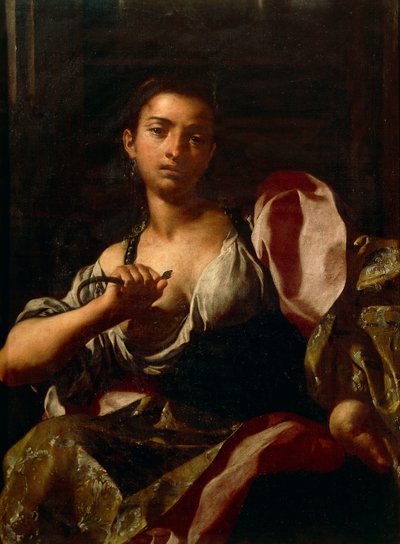 ジュゼッペ・ボニート（1707-1789）作「クレオパトラ」、油彩・キャンバス、99x74cm、プトレマイオス王国 作： Giuseppe Bonito