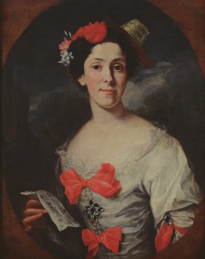 女性の肖像、または音楽、c.1750-65 作： Giuseppe Bonito