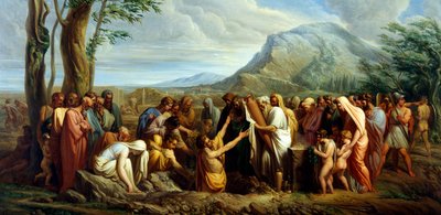 テミストクレスの遺灰の埋葬、ジュゼッペ ボッシ (1777-1815) 作、1809 年頃、キャンバスに油彩、60x116 cm、古代ギリシャ 作： Giuseppe Bossi