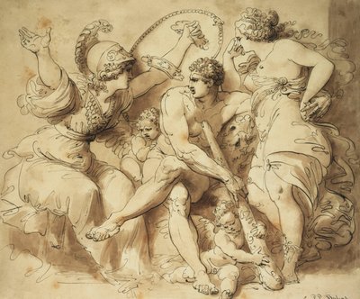 岐路に立つヘラクレス、 作： Giuseppe Cades