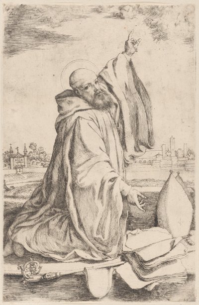 ベネディクト修道会の聖司教...、1620-30。 作： Giuseppe Caletti