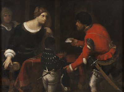 キプロスの女王、カテリーナコルナロが理事会からの手紙を受け取った 作： Giuseppe Caletti