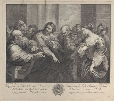 キリストと姦淫の女、1750-57年。 作： Giuseppe Camerata