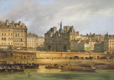 ホテルドゥヴィルアンドエンバンクメント、パリ、1828 作： Giuseppe Canella