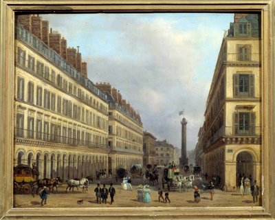 1829年、パリのカスティリオーネ通り。ジュゼッペ・カネラ（1788-1847）の絵画 作： Giuseppe Canella