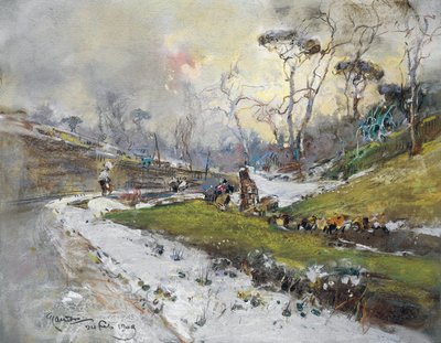 道路のある風景 作： Giuseppe Casciaro