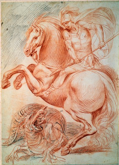 セントジョージとドラゴン、17世紀 作： Giuseppe Cesari
