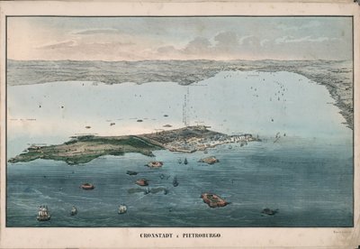 クロンシュタットの全景、1853 年。 作： Giuseppe Civelli