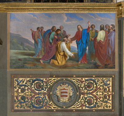 長老会、ジュエッペ・ディオッティ、ピエトロへの鍵の受け渡し 1834年 作： Giuseppe Diotti
