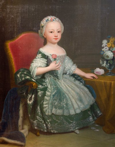 サヴォイアのマリア テレジアの肖像 (1756-1803)、将来のアルトワ伯爵夫人、ジュゼッペ デュプラ (1703-1784) 作、キャンバスに油彩 作： Giuseppe Duprà