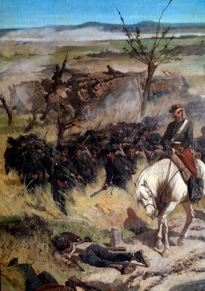 1859年のマゼンタの戦いより、イタリア軍陣営のディテール（油彩・キャンバス 作： Giuseppe Fattori