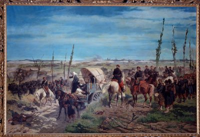 1859年のマゼンタの戦いにおけるイタリア軍の陣地（油彩・キャンバス 作： Giuseppe Fattori