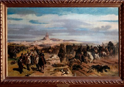 1859年6月24日のソルフェリーノとサンマルティーノの戦い（油彩・キャンバス 作： Giuseppe Fattori