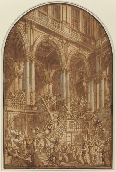 キリストは宮殿から囚人を導きました 作： Giuseppe Galli Bibiena
