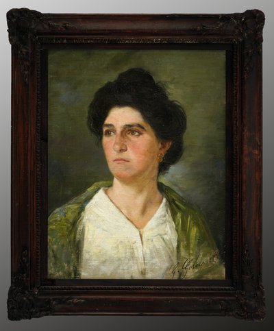 若い高貴な女性の肖像 (キャンバスに油彩) 作： Giuseppe Goldoni