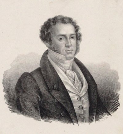 作曲家Saverio Mercadante 1795-1870の肖像。 作： Giuseppe Gozzini