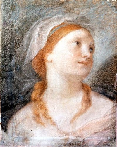 赤い髪の若い女性の頭部の研究 作： Giuseppe Maria (circle of) Crespi