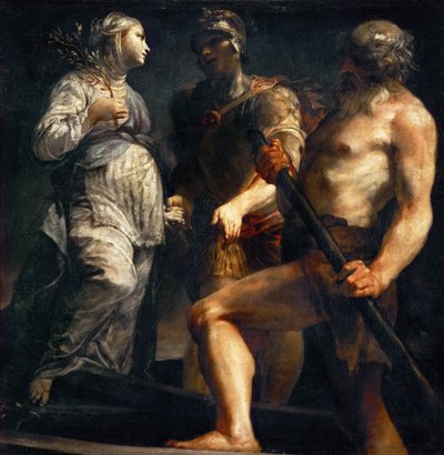 アイネアス、シビルとカロン、およそ。 1695 作： Giuseppe Maria Crespi