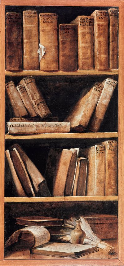 楽譜のある静物図書館。ジュゼッペ・マリア・クレスピ・ディット・ロ・スパニョーロ（スペイン人）（1665-1747）の絵画 1715年 ボローニャ、音楽院 作： Giuseppe Maria Crespi