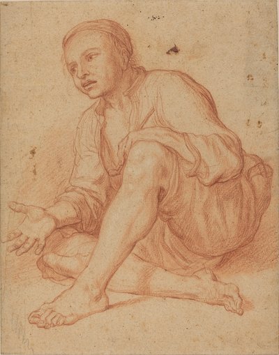地面に座っている若い農民 [直訳] 作： Giuseppe Maria Crespi