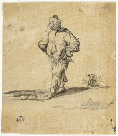 両手を広げて立つ農民 作： Giuseppe Maria Mitelli