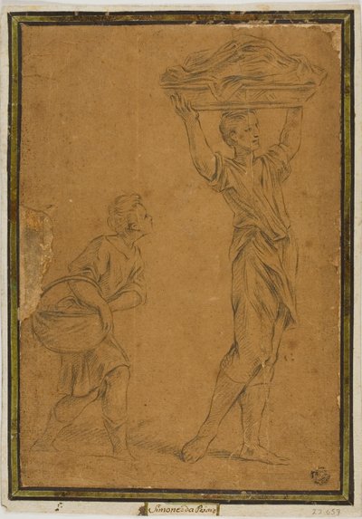 バスケットを運ぶ二人の少年 作： Giuseppe Maria Mitelli