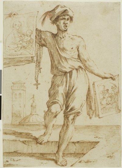ロザリオと神聖なイメージのベンダー 作： Giuseppe Maria Mitelli