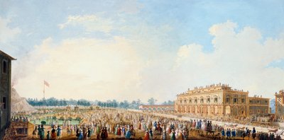 フェルディナンド 3 世を称えるカッシーネでの祝賀会、カジノの前でのベルベル人のレース 作： Giuseppe Maria Terreni